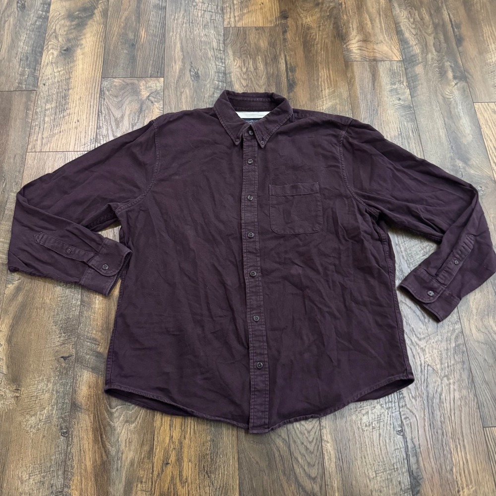 Abercrombie & Fitch Soft A&F Flannel Shirt XXL Mens Burgundy Maroon Button Down